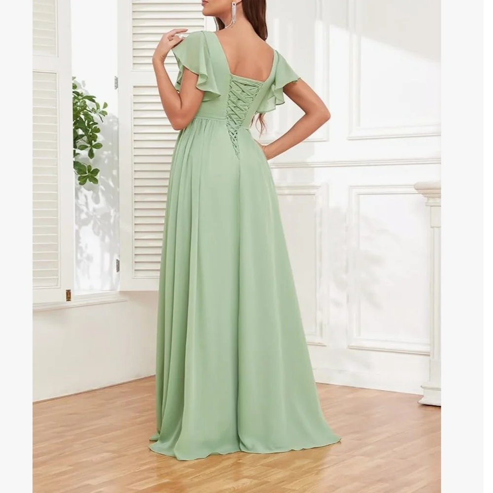 Elegant Light Blue Evening Gown - Picture 3 of 6